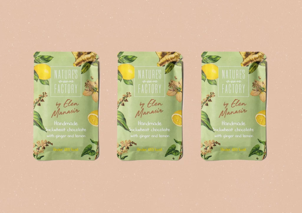 Nature’s Own Factory Handmade Buckwheat Chocolate Ginger Lemon Green Yellow
