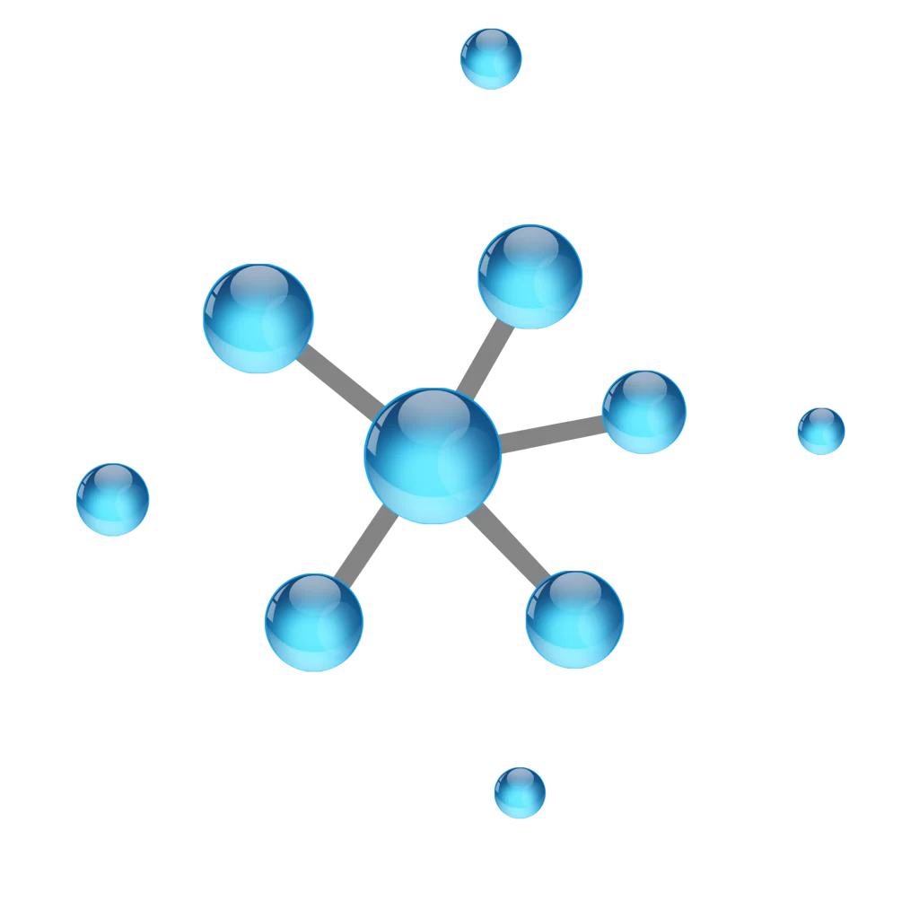 Network Connection Nodes Blue Spheres