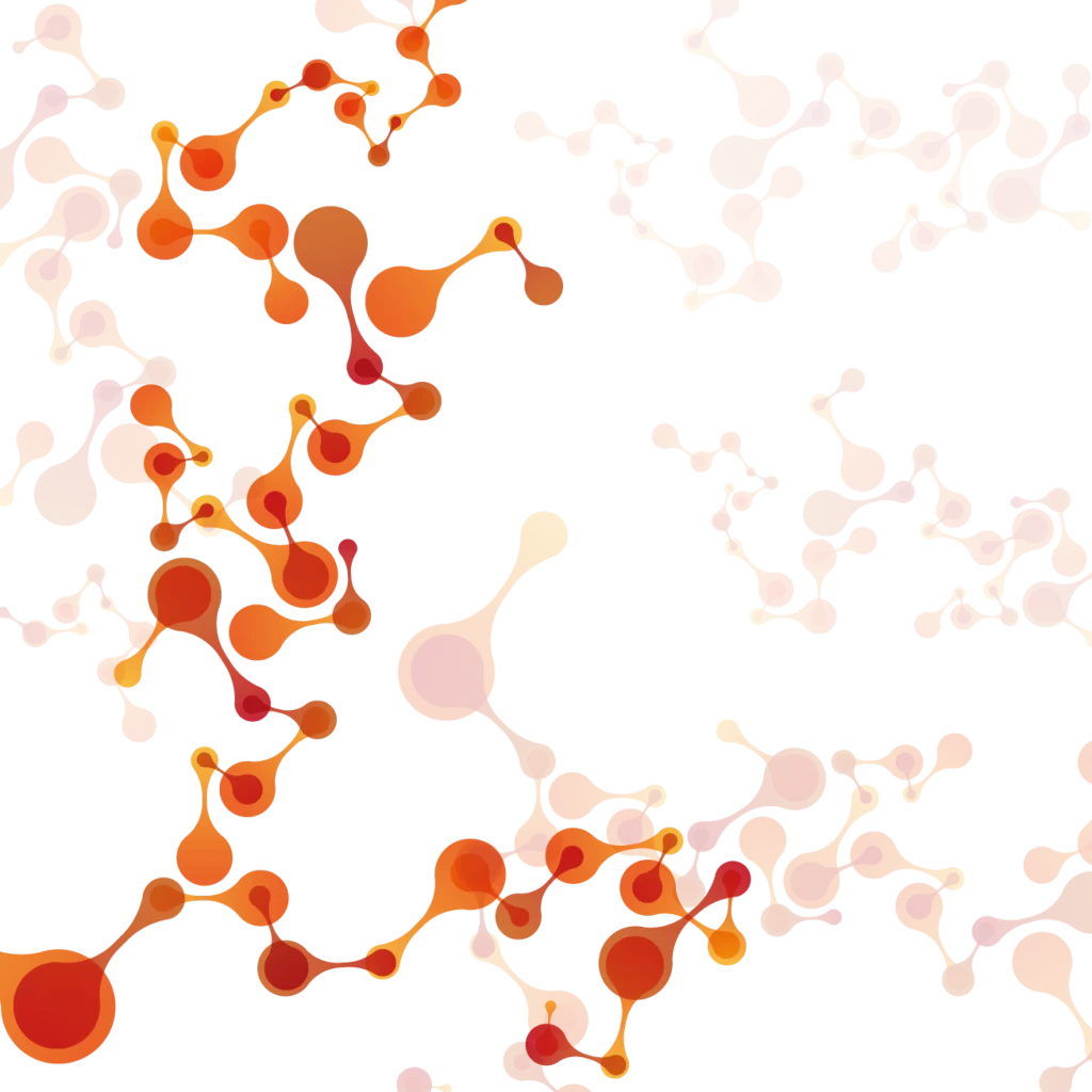 Network Connections Dots Lines Orange Red