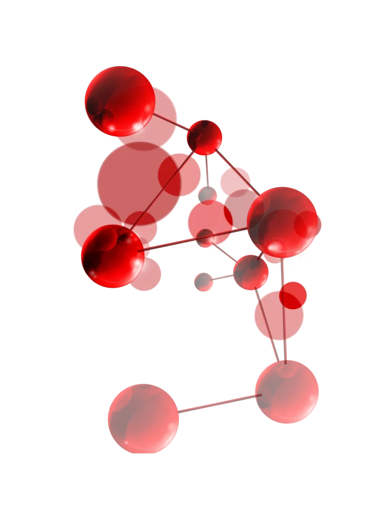 Network Red Spheres Connected Lines