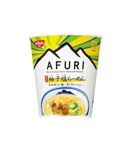 Nissin AFURI Ramen Yuzu Flavor Yellow Green Mountains
