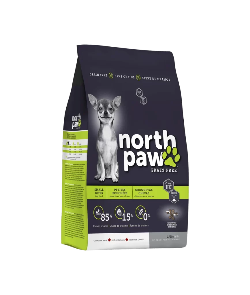 NorthPaw GrainFree SmallBites DogFood Black Green Illustration