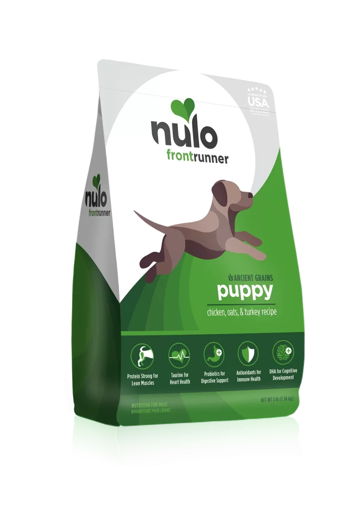 Nulo Puppy Dog Food Chicken Turkey Ancient Grains Green Illustration