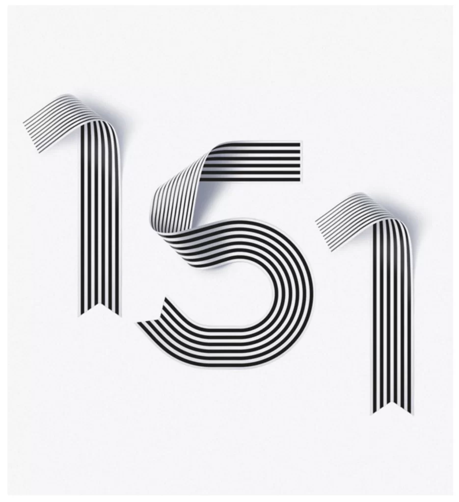 Number Typography Black and White Design Art