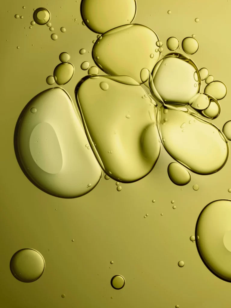 Oil Drops Water Surface Bubbles