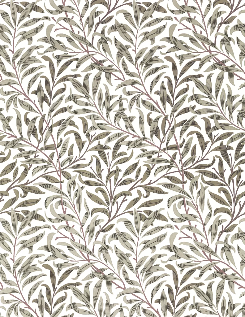 Olive Green Willow Vine Botanical Pattern William Morris