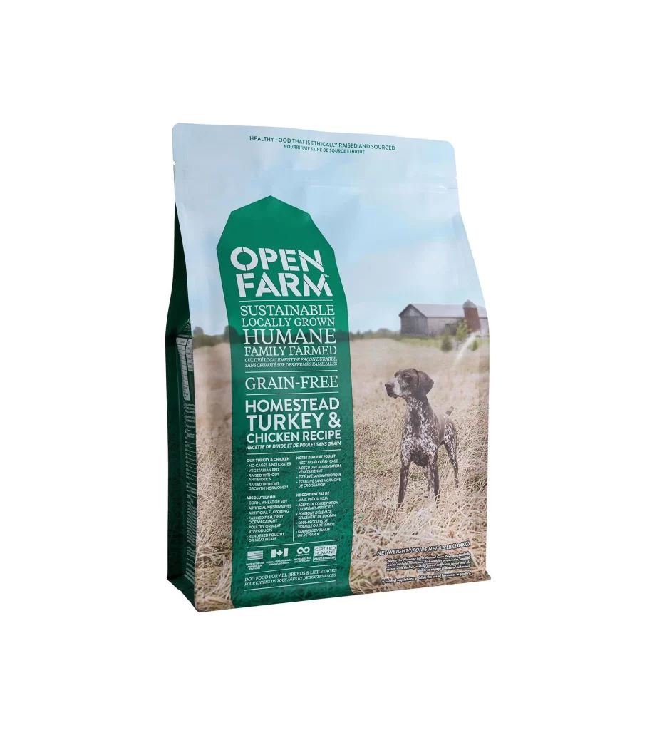 Open Farm Dog Food Turkey Chicken Grain-Free Green Bag Farmhouse