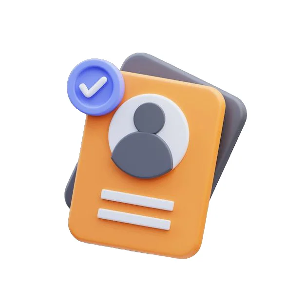Orange Cardboard Checkmark Person Icon