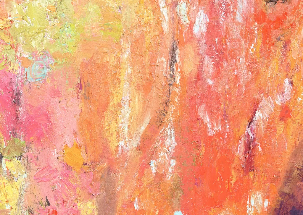 Orange Impasto Oil Painting Texture Dynamic neutral Brushstrokes