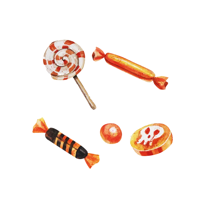 Orange Lollipop Wrapped Candy Halloween