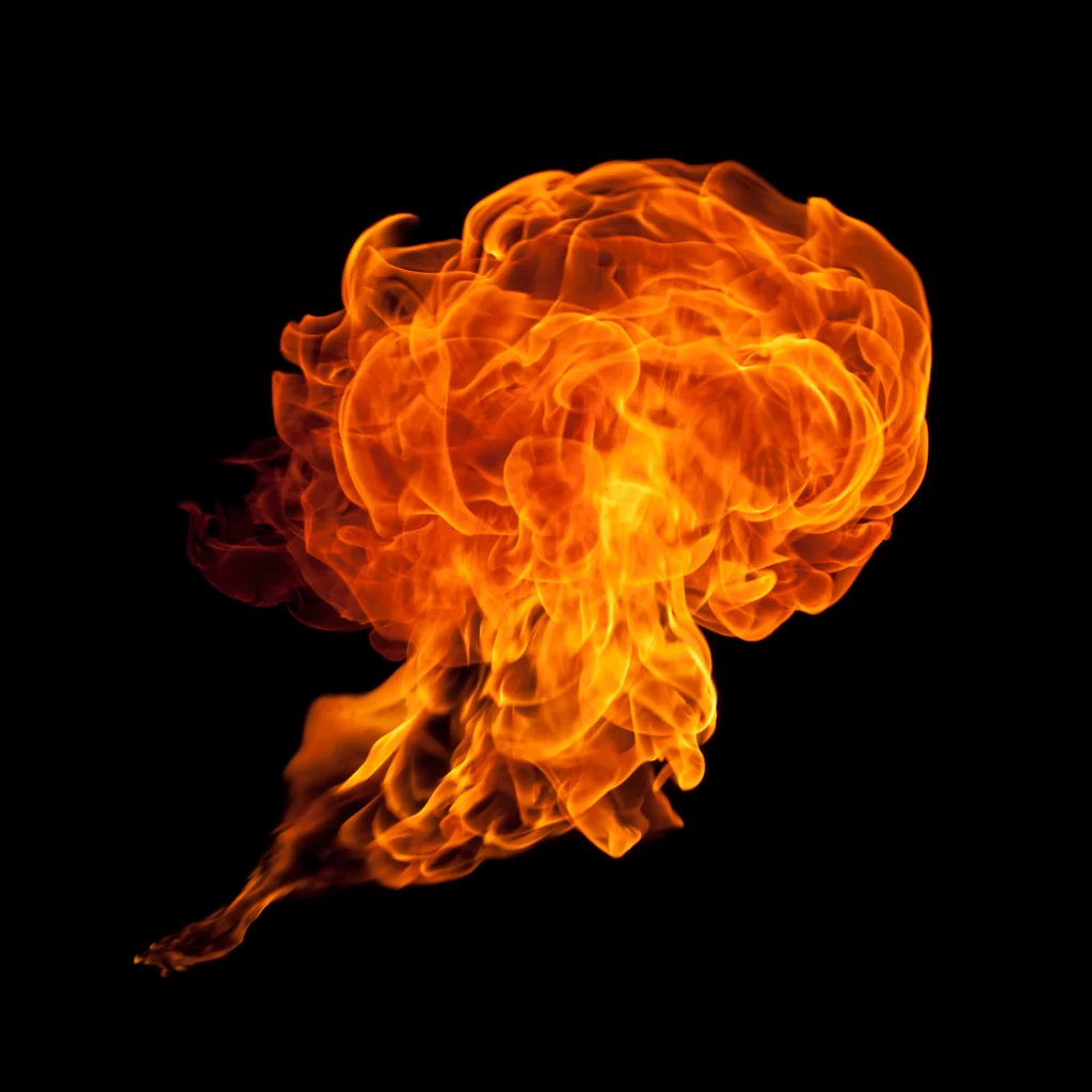Orange Red Flame Burst Dark Background