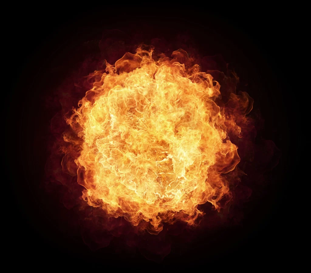Orange Red Flame Burst Dark Background