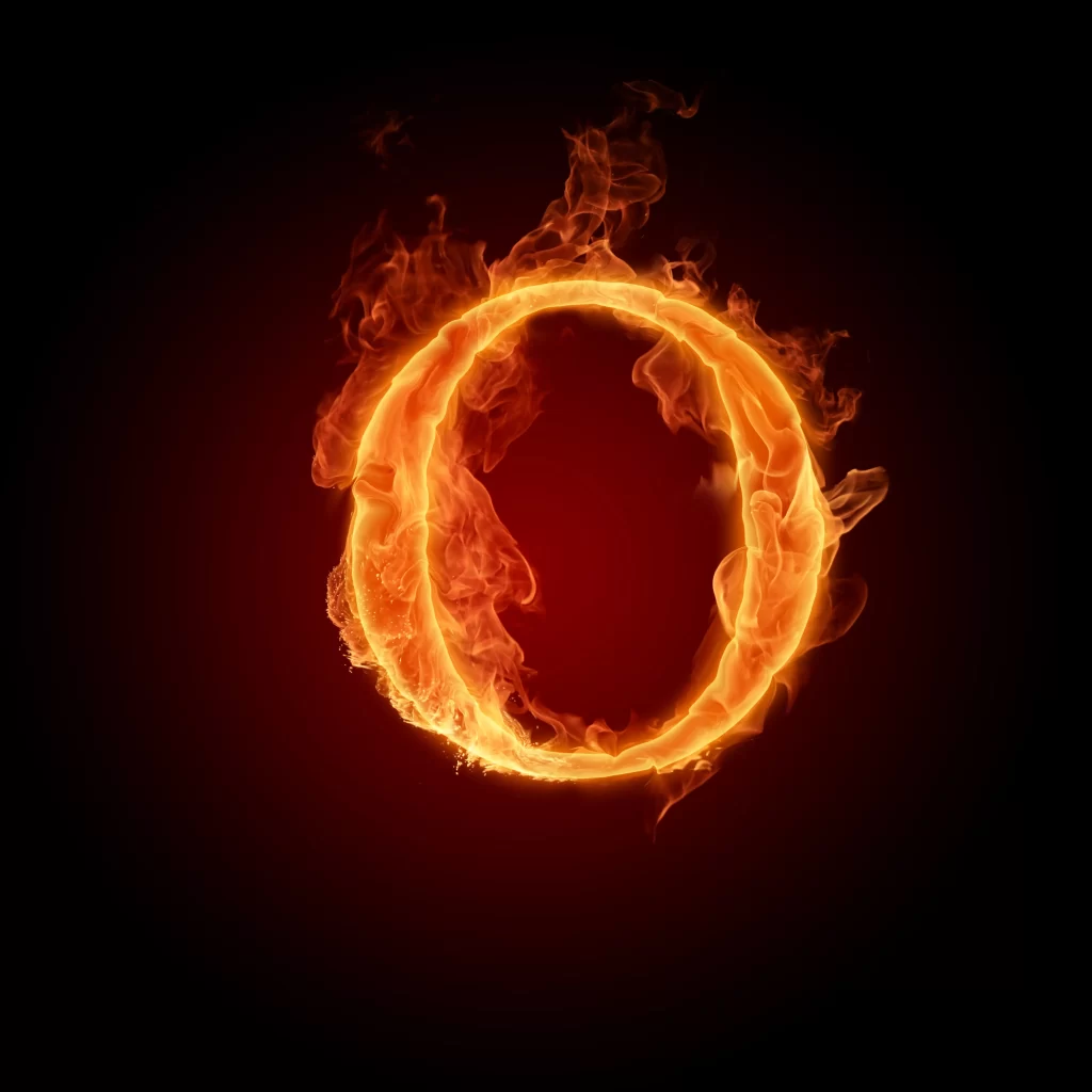 Orange Red Flame Circular Intense Dark Background