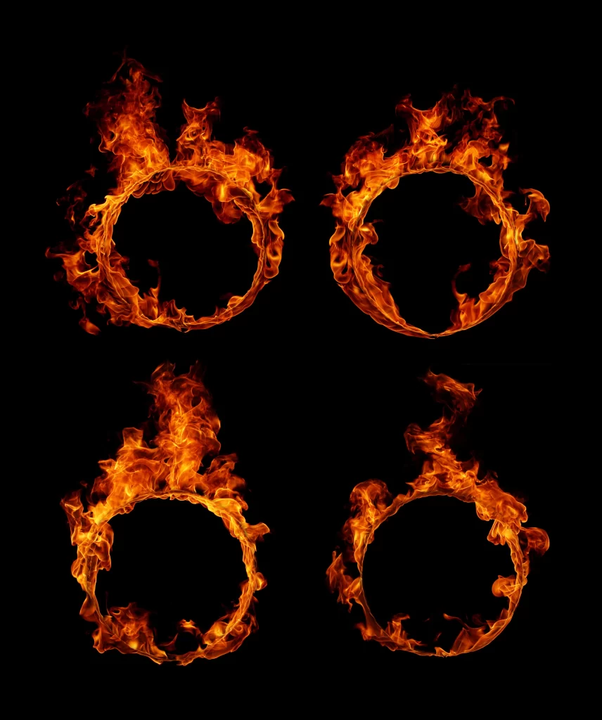 Orange Red Flame Circular Intense Directional