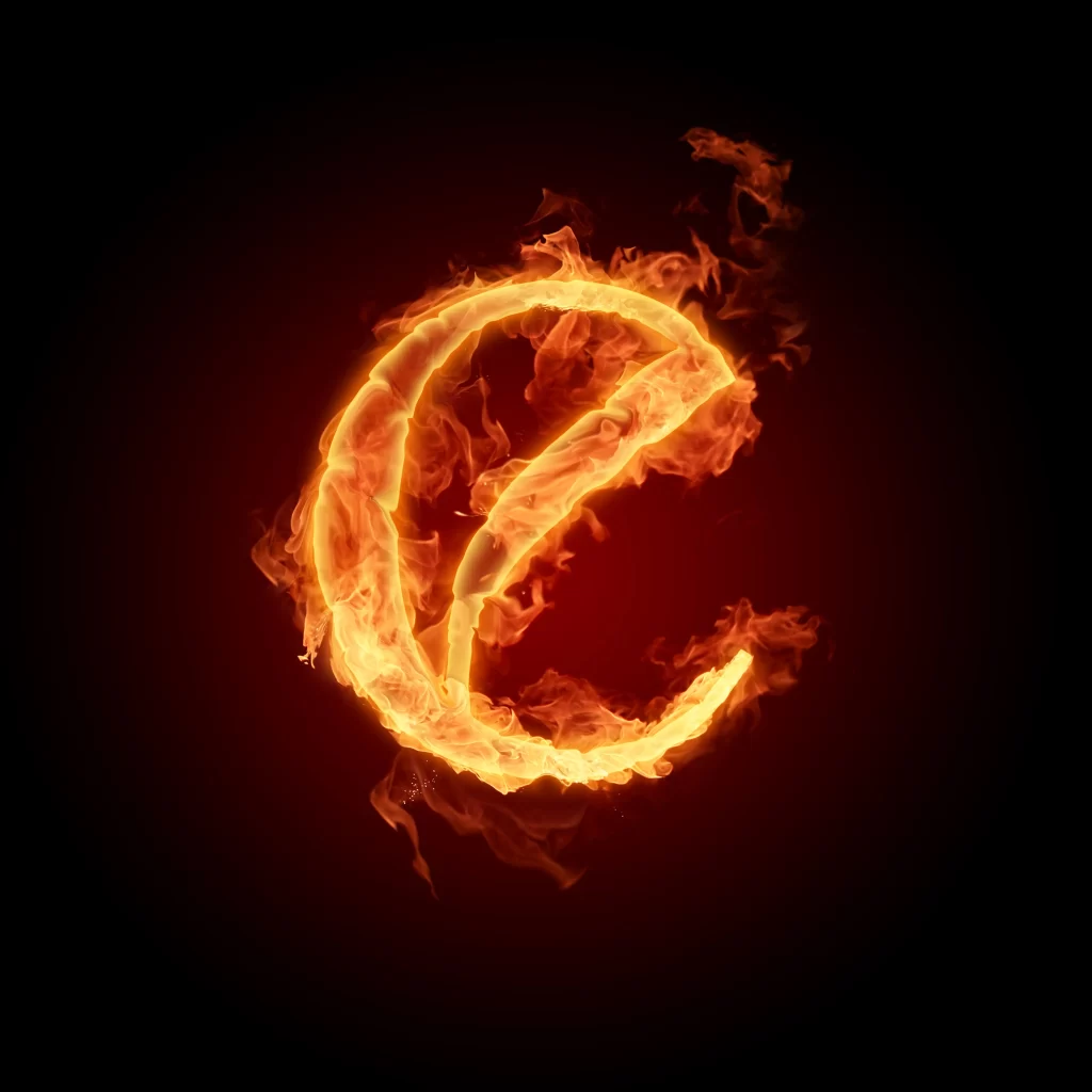 Orange Red Flame Circular Intense Radiant