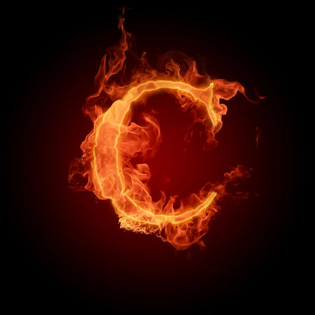 Orange Red Flame Circular Intense Radiant Dark Background
