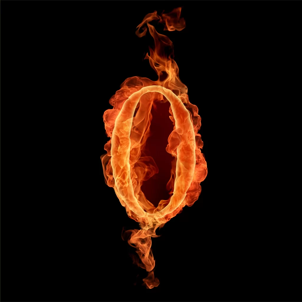 Orange Red Flame Circular Intense Rising