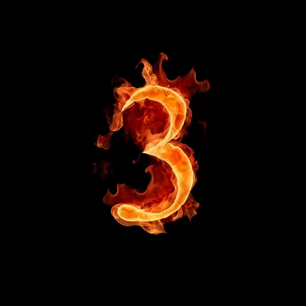 Orange Red Flame Curl Intense Dark Background