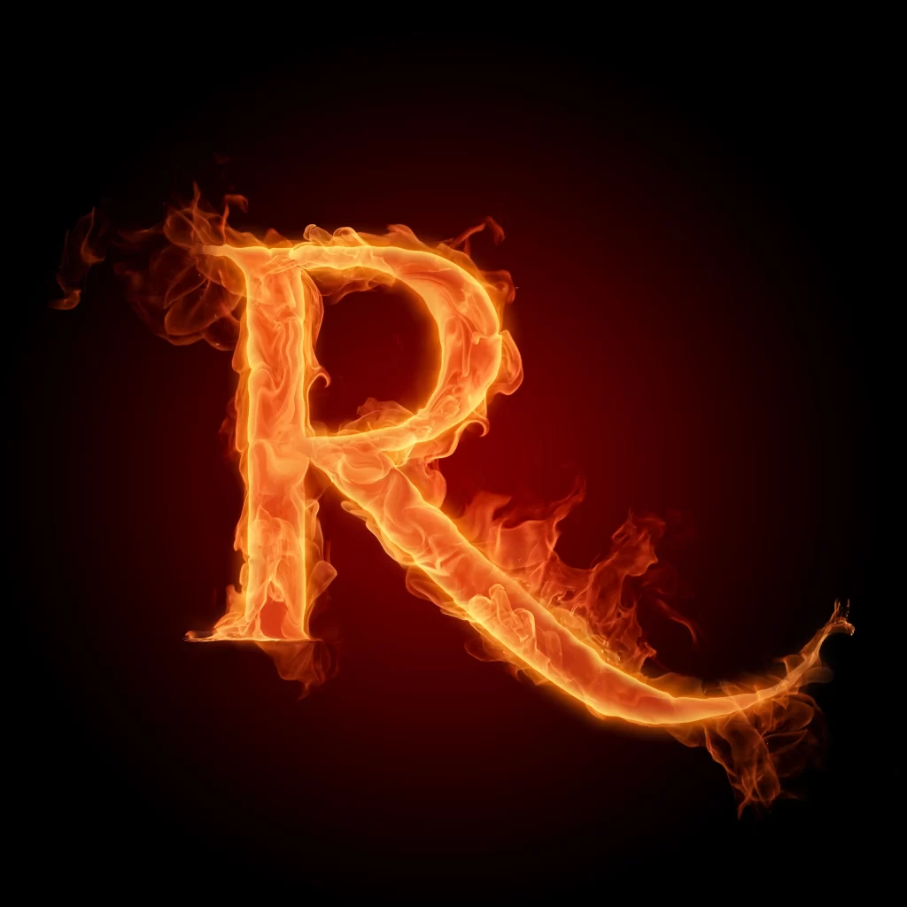 Orange Red Flame Curling Dynamic Intense