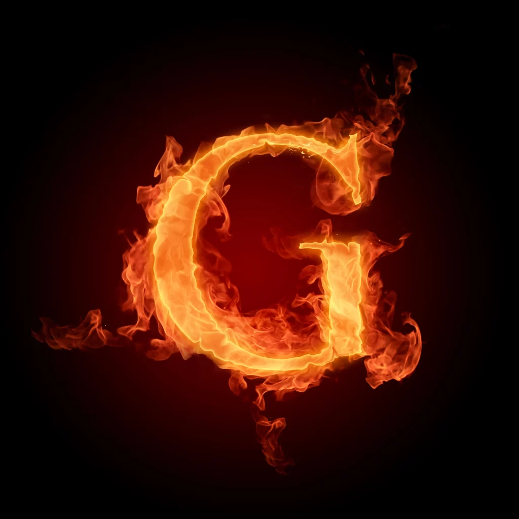 Orange Red Flame Curling Dynamic Intense Dark Background