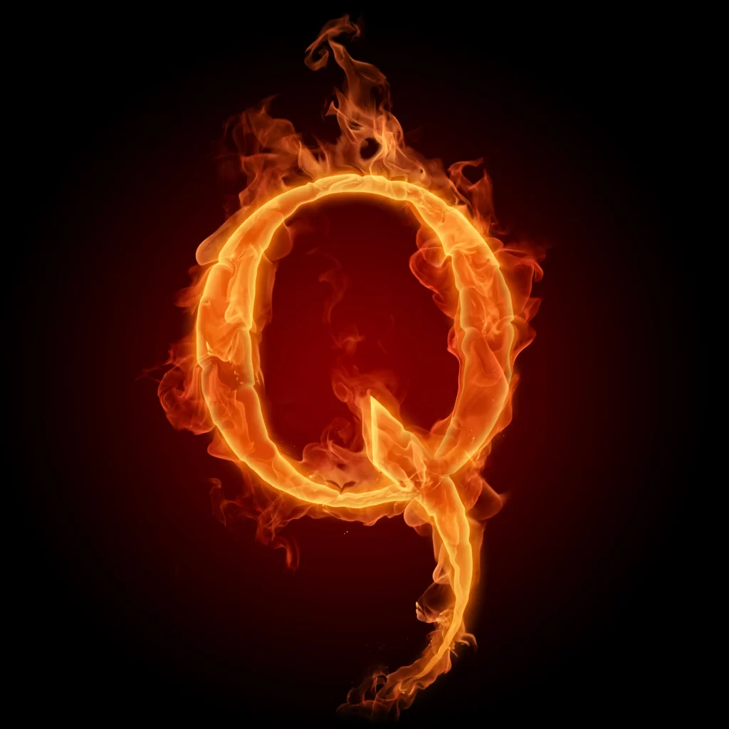 Orange Red Flame Curling Intense Dark Background
