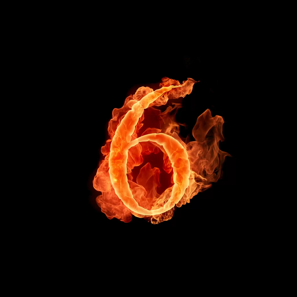 Orange Red Flame Spiral Dynamic Intense