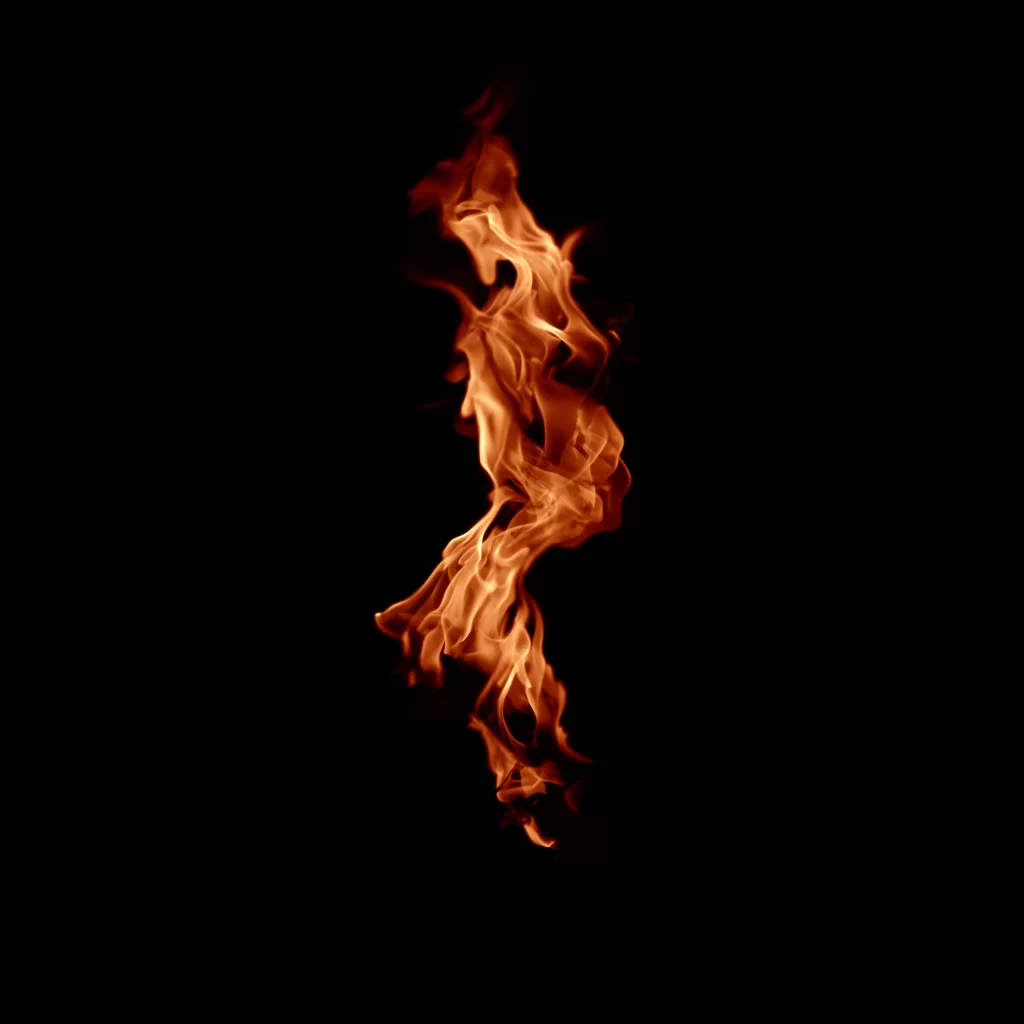 Orange Red Flame Twisting Dynamic Intense Dark Background