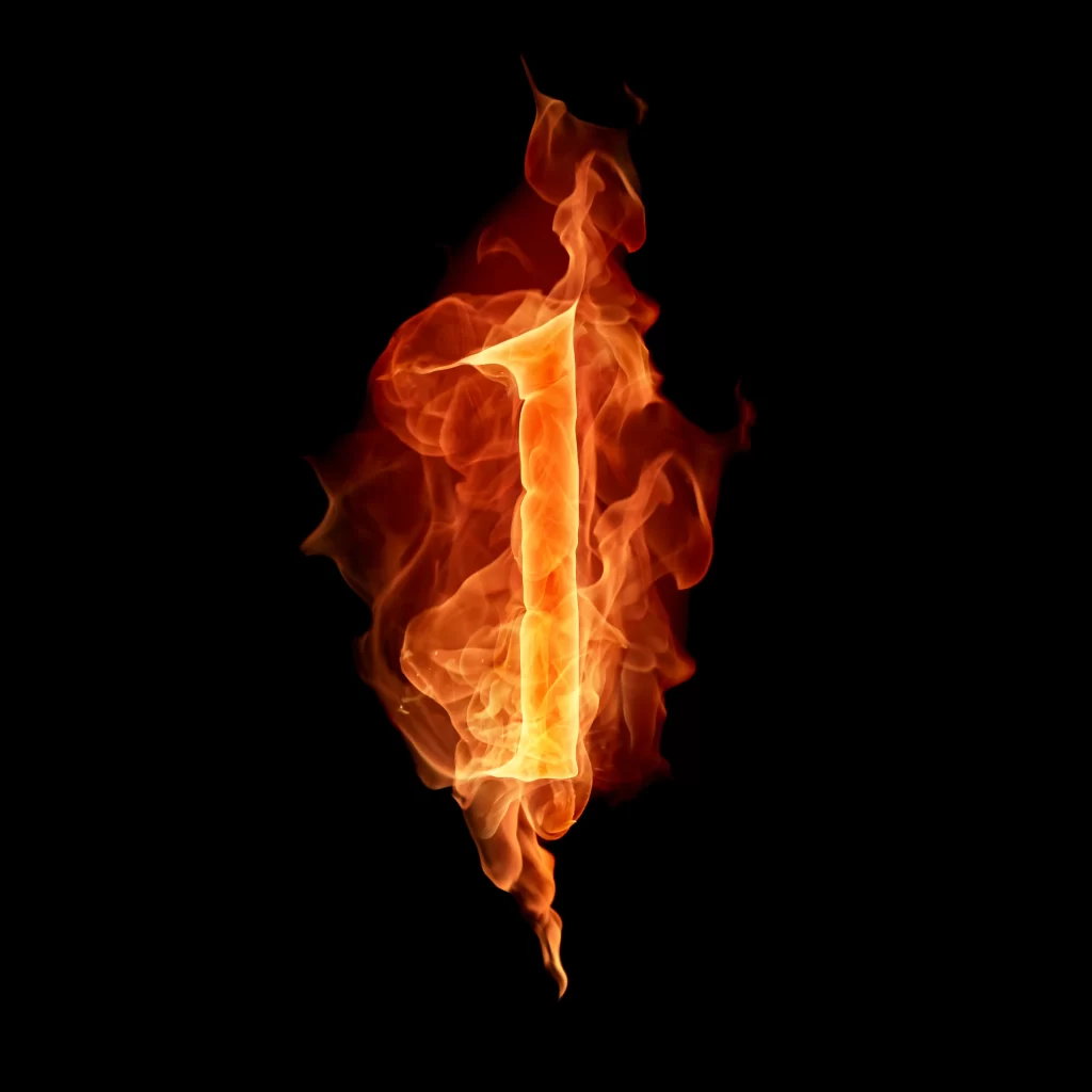 Orange Red Flame Vertical Intense Dark Background