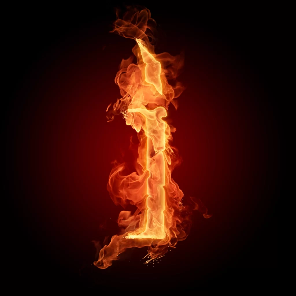 Orange Red Flame Vertical Intense Dynamic