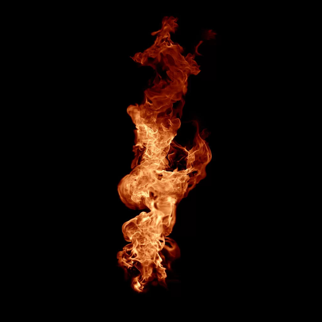 Orange Red Flame Vertical Intense Twisting