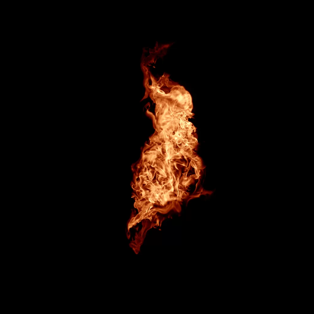 Orange Red Flame Vertical Intense Twisting Dark Background