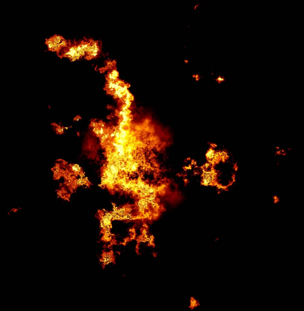 Orange Red Yellow Flame Burst Dark Background