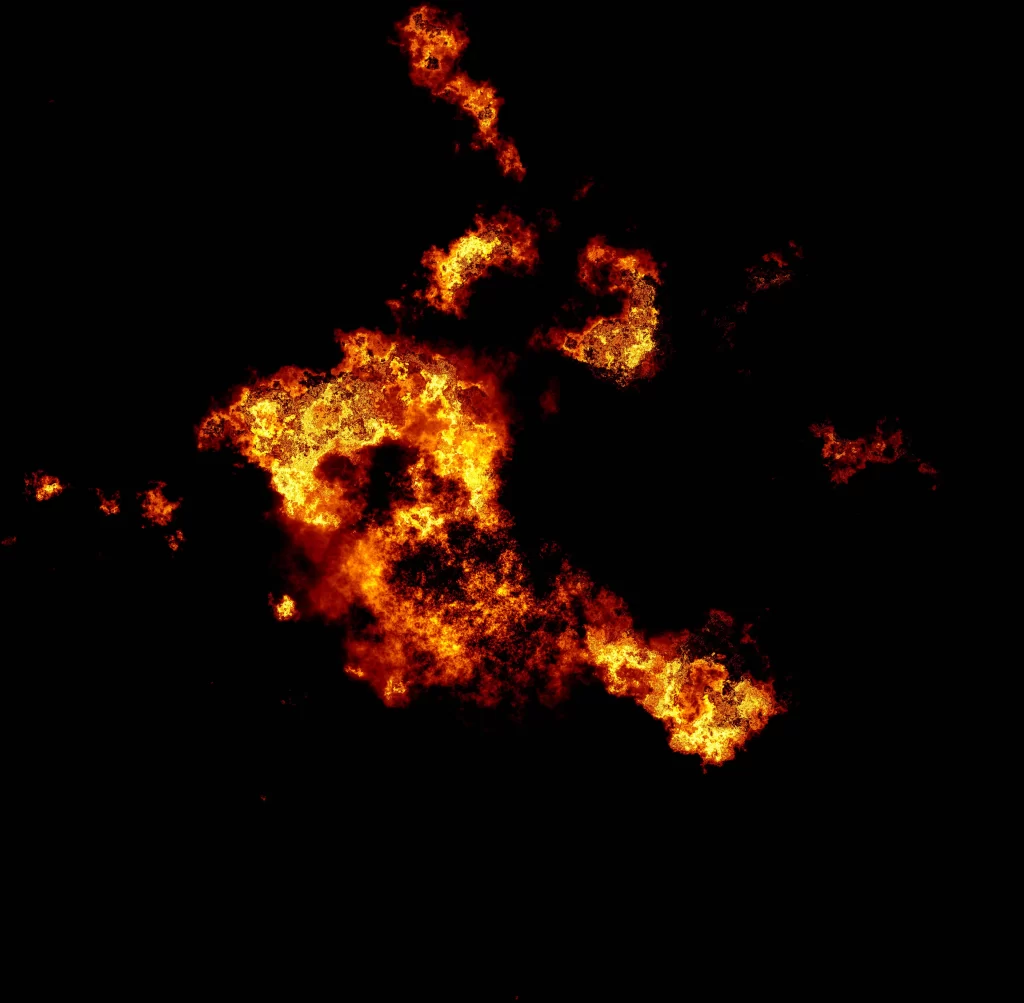 Orange Red Yellow Flame Burst Dark Background