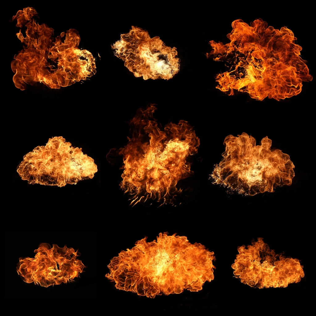 Orange Red Yellow Flame Burst Dark Background