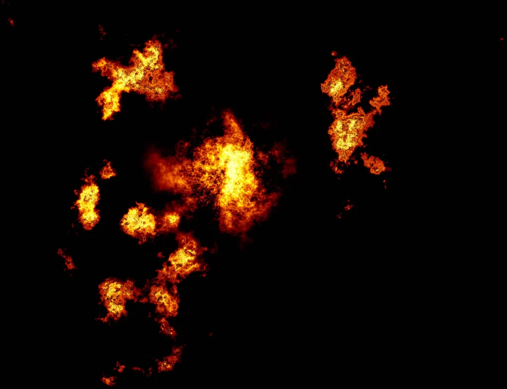 Orange Red Yellow Flame Burst Dark Background