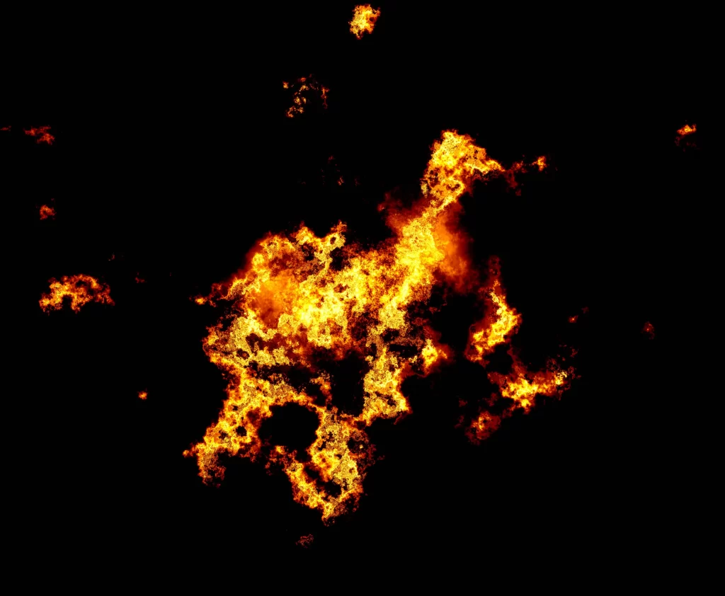 Orange Red Yellow Flame Burst Dark Background