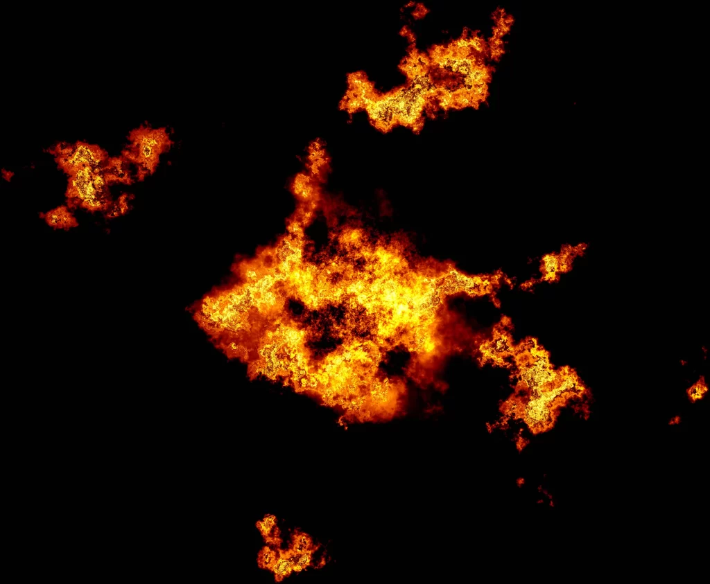 Orange Red Yellow Flame Burst Dark Background