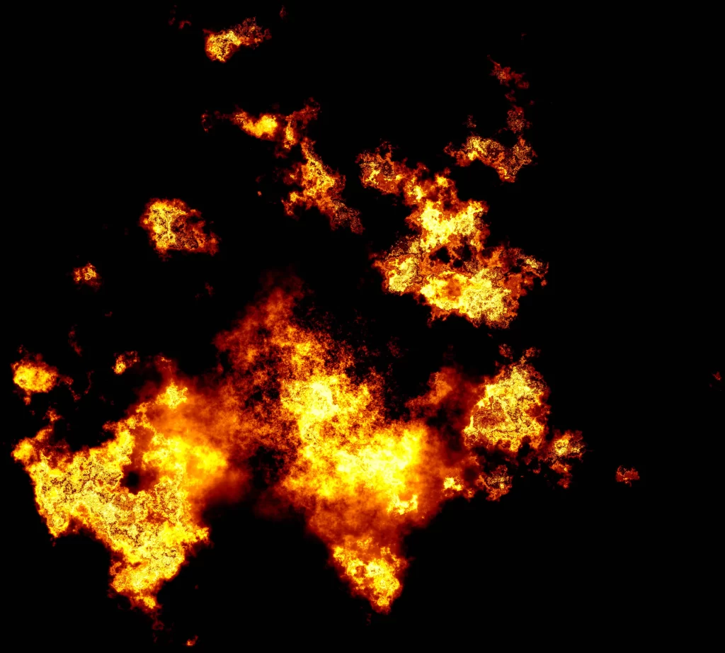 Orange Red Yellow Flame Burst Dark Background