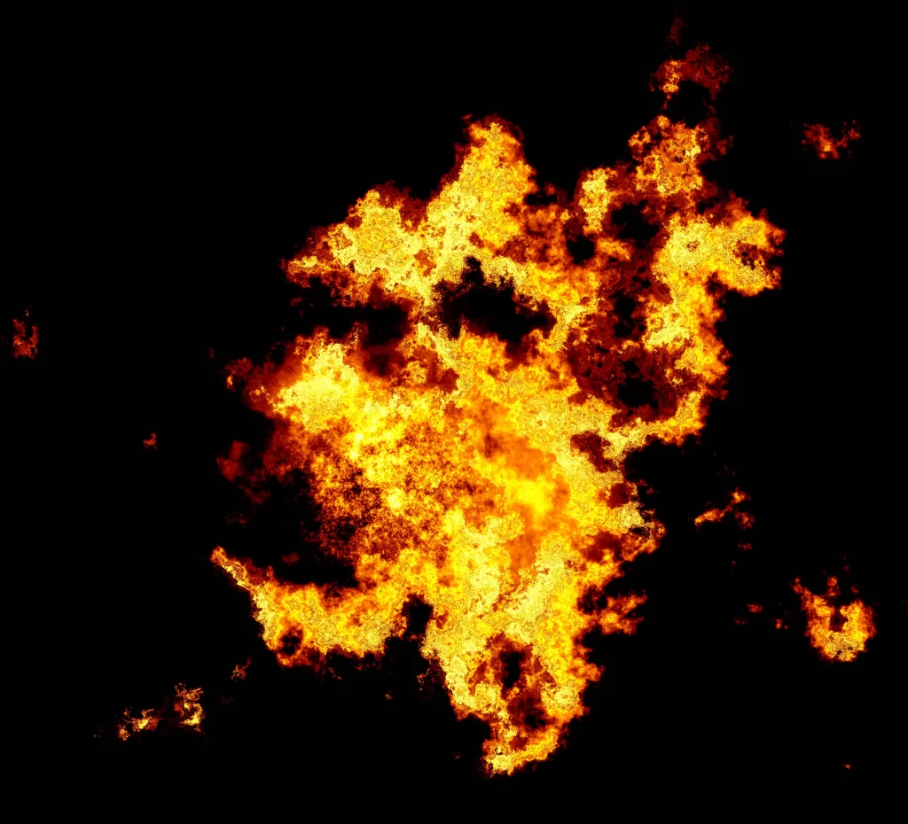 Orange Red Yellow Flame Burst Dark Background