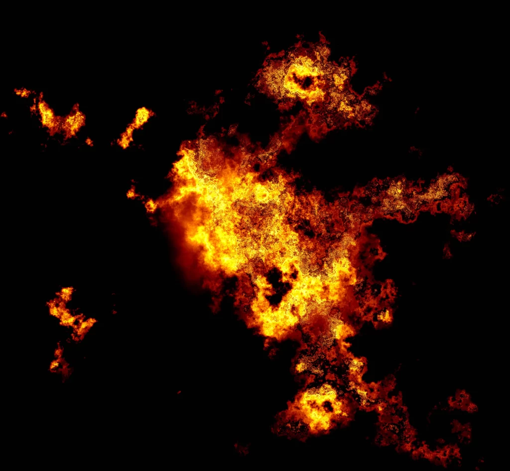Orange Red Yellow Flame Burst Dark Background