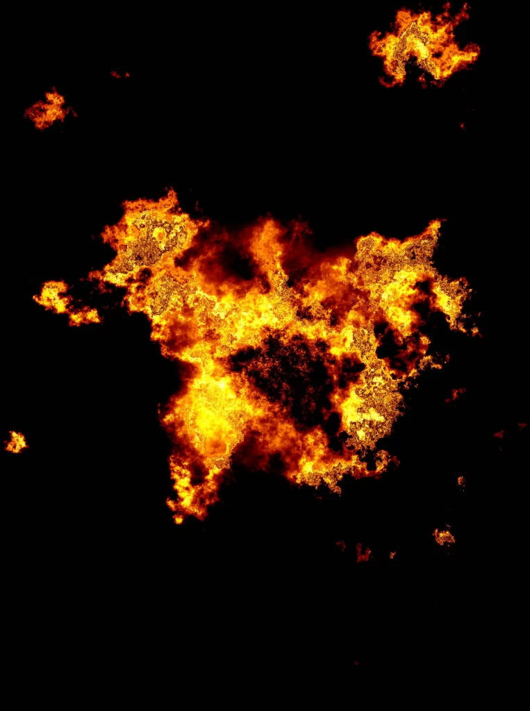 Orange Red Yellow Flame Burst Dark Background