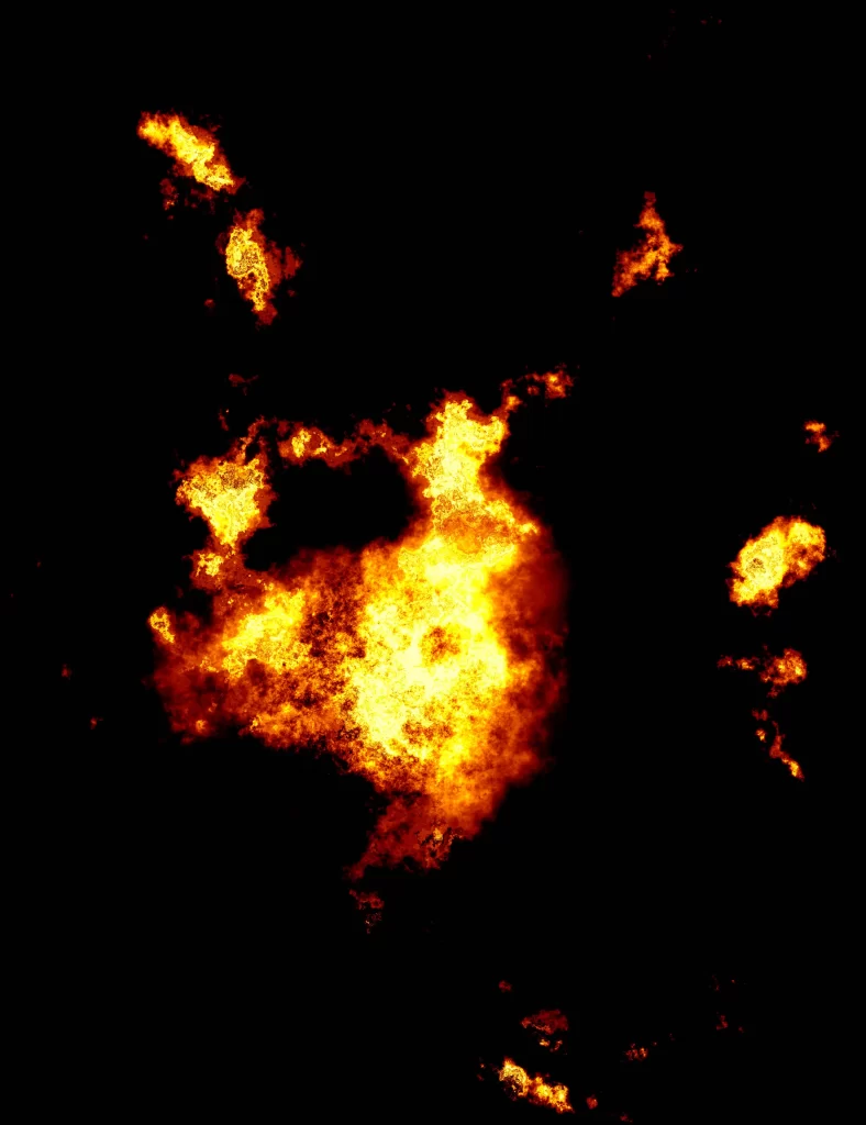Orange Red Yellow Flame Burst Dark Background