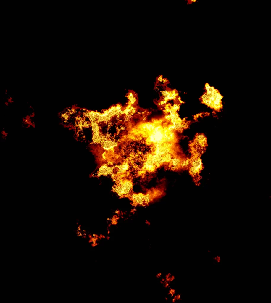 Orange Red Yellow Flame Burst Dark Background