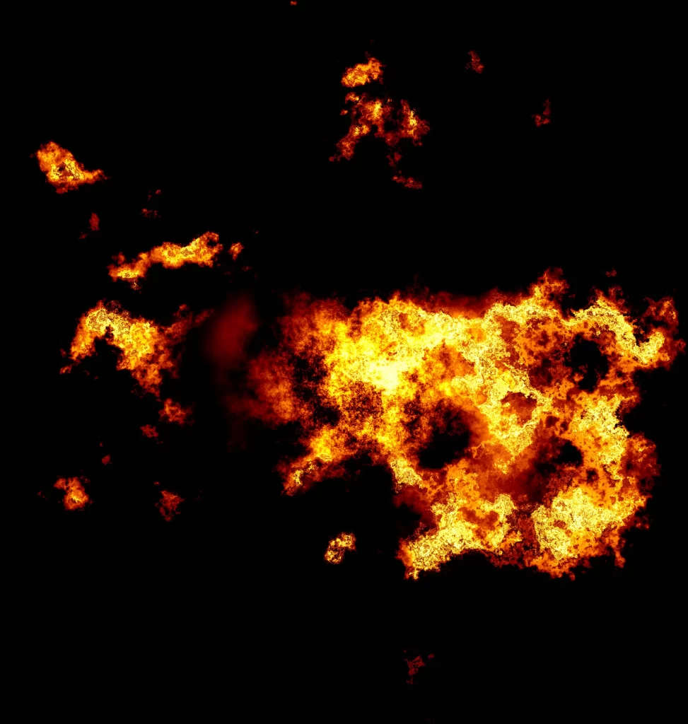 Orange Red Yellow Flame Burst Dark Background