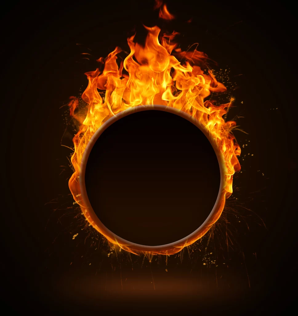 Orange Red Yellow Flame Circular Intense Radiant