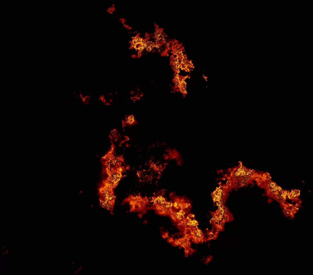 Orange Red Yellow Flame Dynamic Intense Dark Background