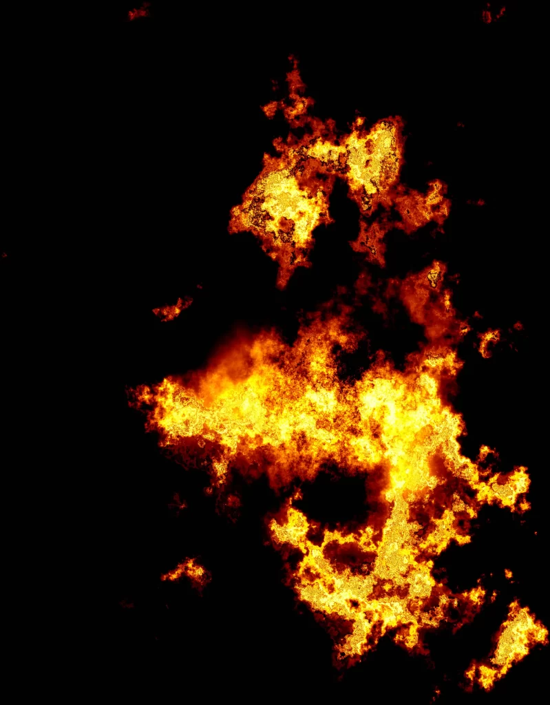 Orange Red Yellow Flame Intense Dark Background