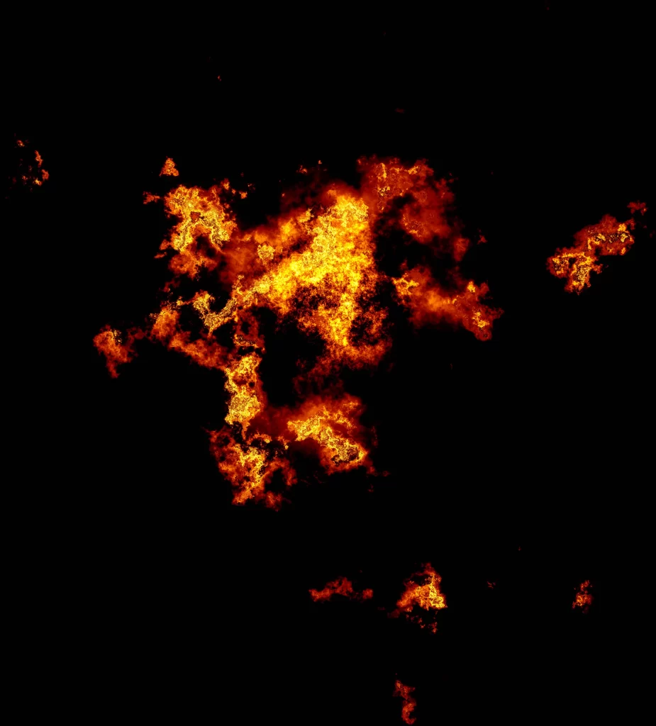 Orange Red Yellow Flame Intense Dark Background