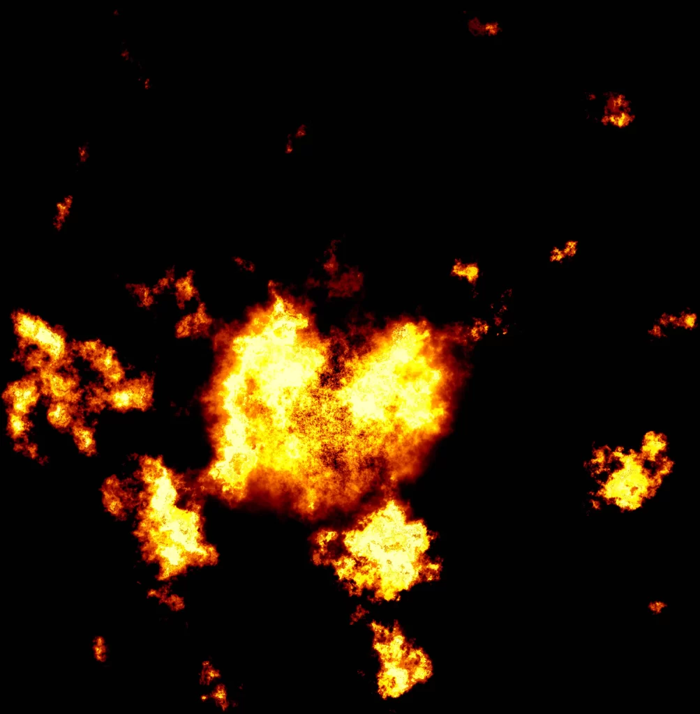 Orange Yellow Flame Bright Intense Dark Background