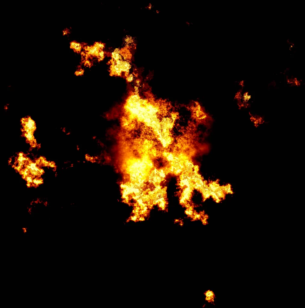 Orange Yellow Flame Bright Intense Dark Background